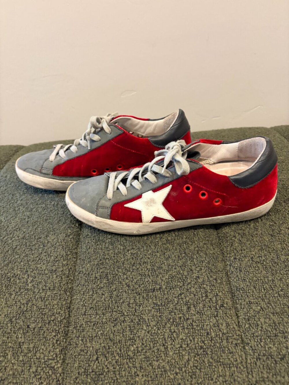 Golden Goose Red Velvet Shoes